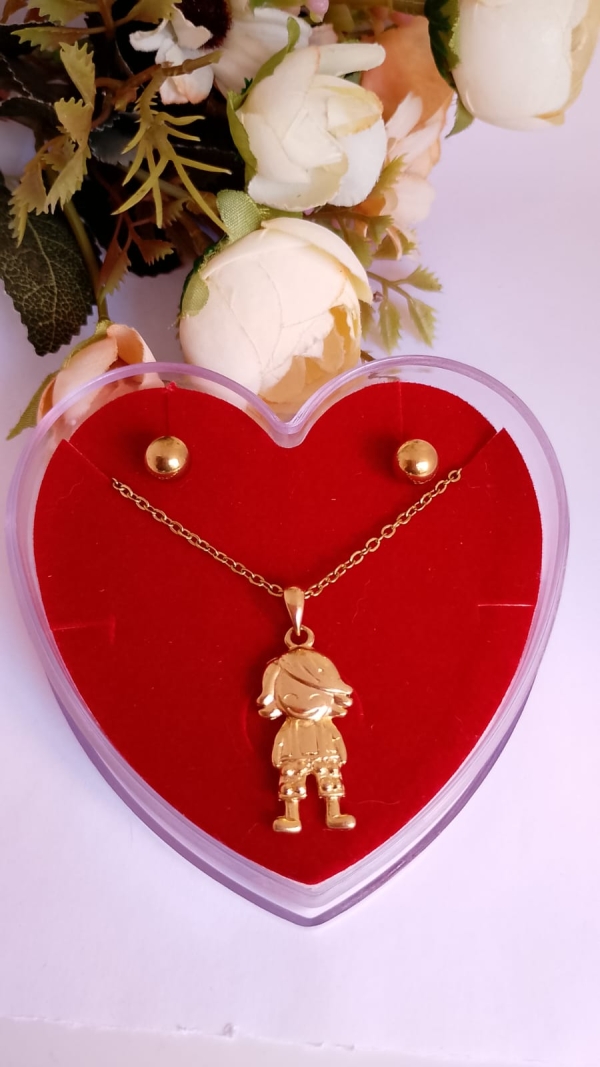 Conjunto de jóias pingente menino