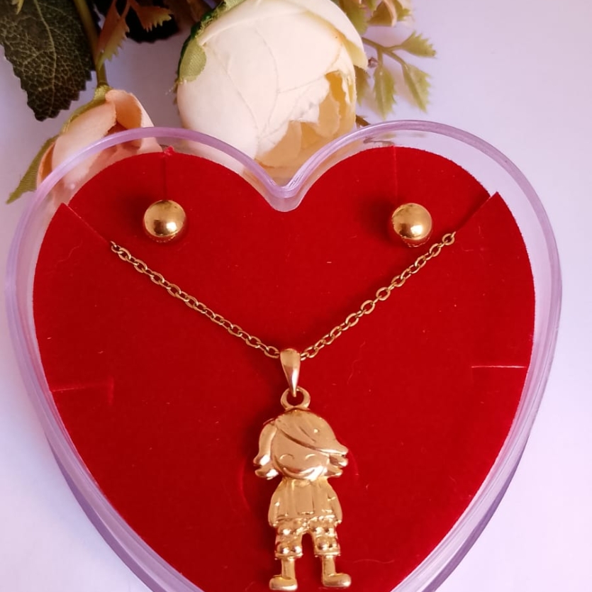 Conjunto de jóias pingente menino