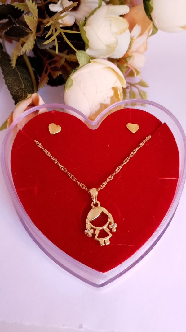 Conjunto semijoias menina de trança
