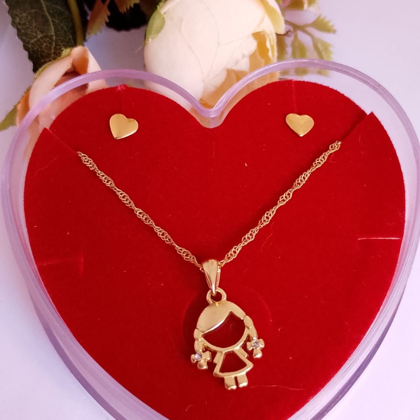 Conjunto semijoias menina de trança