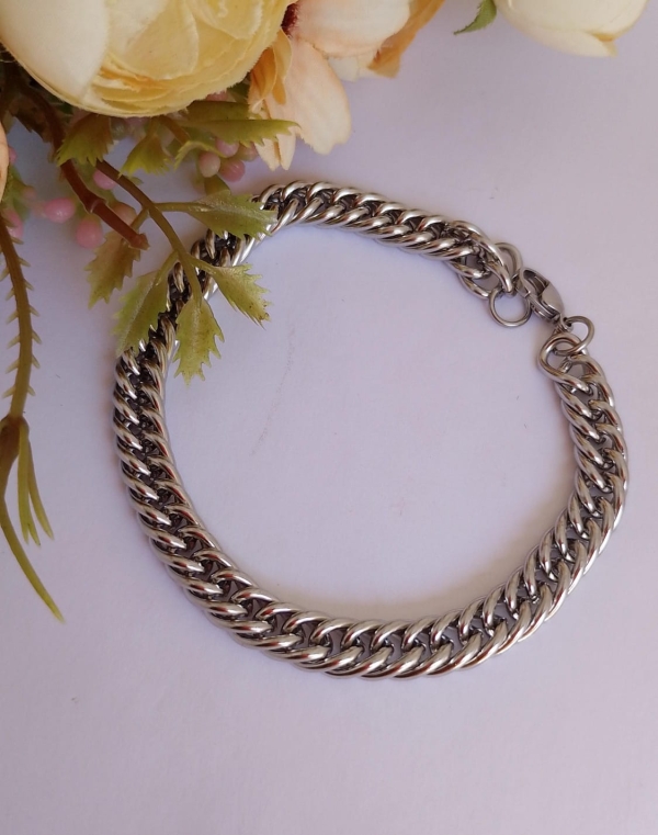 Pulseira Masculina Grumet Elo Duplo em Aço Inoxidável – Imponente e Estilosa