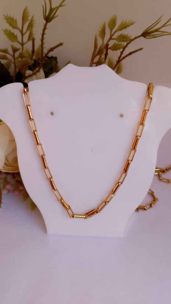 Corrente Masculina Estilo Cartier Banhada a Ouro
