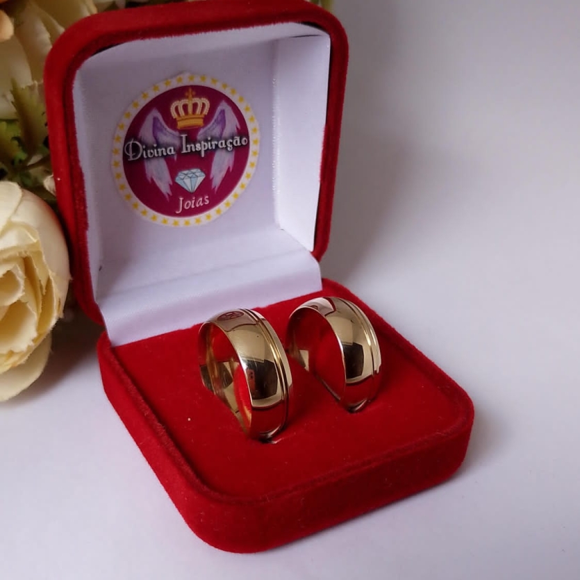 Alianças de moedas antigas de 8mm com frisos